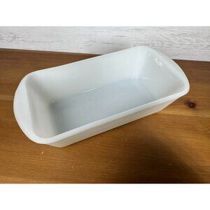Milk glass loaf pan; Vintage Glasbake J522 Made in USA 1.5 qt 1 1/2 quart